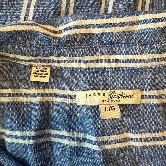 Jachs girlfriend linen blend striped tie top. - Picture 3 of 9